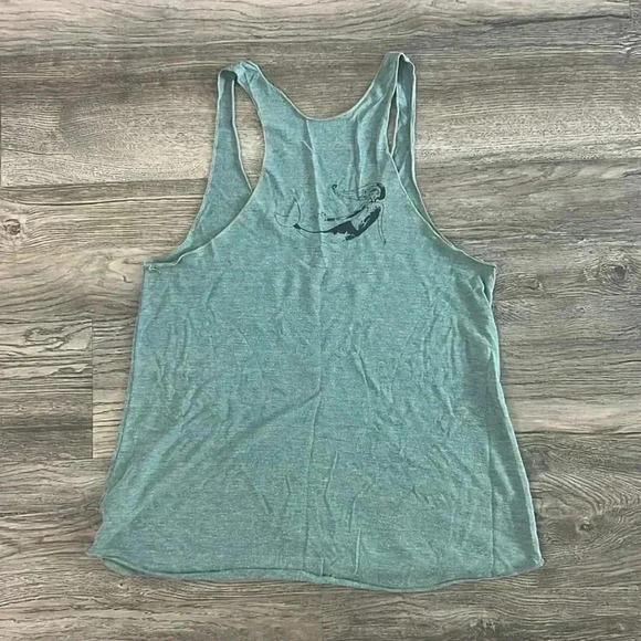 American Apparel Top Green Mermaid Tank Top Size Large Unique - Picture 4 of 5